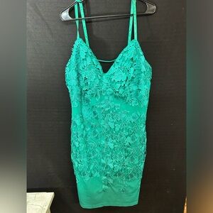 Petal Pusher Crochet Midi Dress - Jade